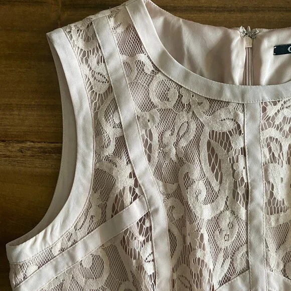 Gianni Bini Cream Lace Sleeveless Dress Women's 6 - Picture 5 of 12